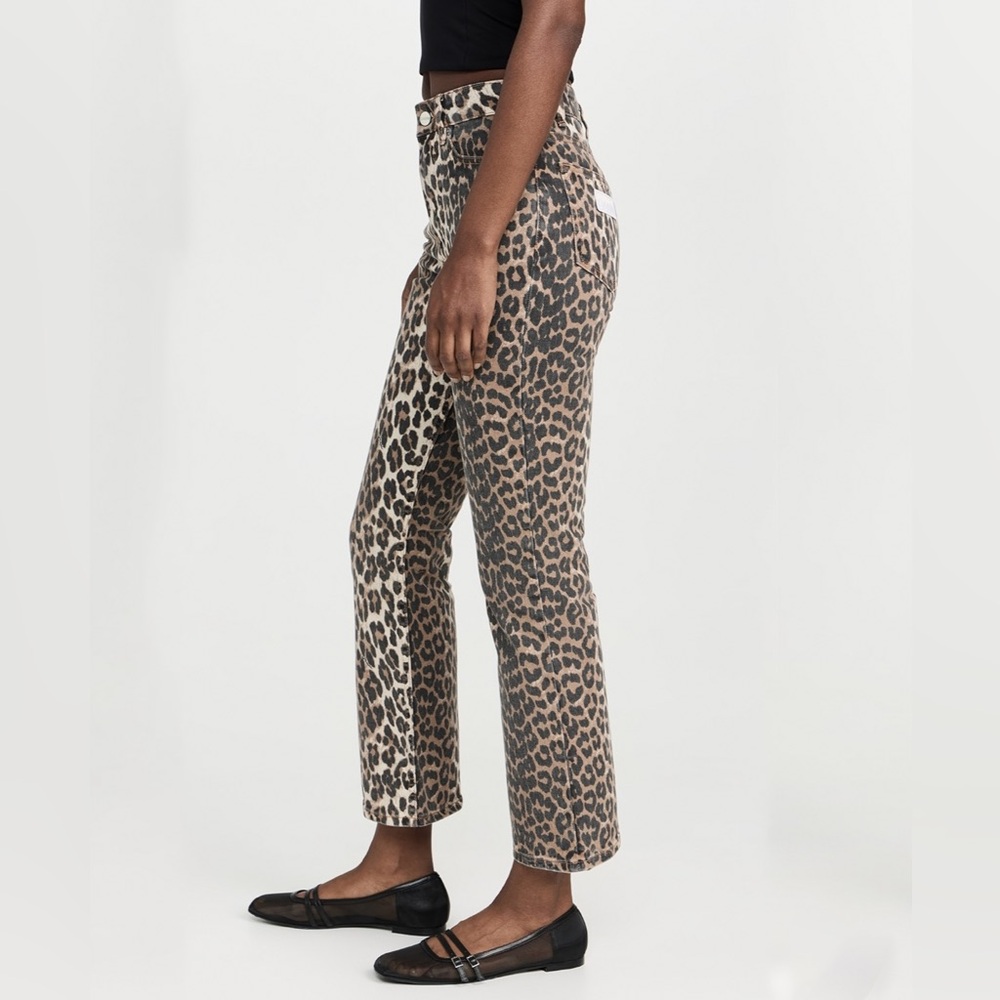 GANNI - Betzy Leopard Crop Jeans Leopard Size 28 - Picture 5 of 6